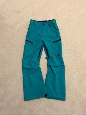 Burton Teal Kids Snow Pants with Zip Pockets